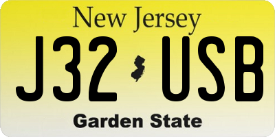 NJ license plate J32USB