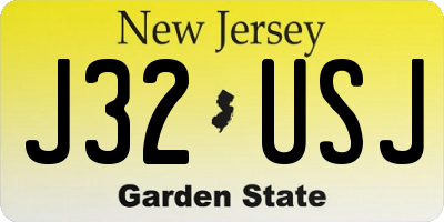 NJ license plate J32USJ