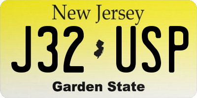 NJ license plate J32USP