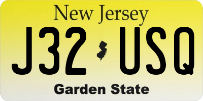 NJ license plate J32USQ