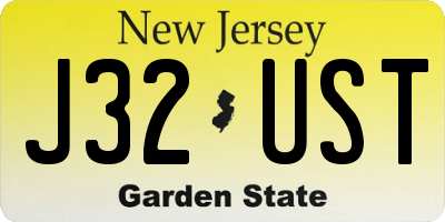 NJ license plate J32UST