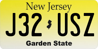 NJ license plate J32USZ