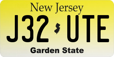 NJ license plate J32UTE