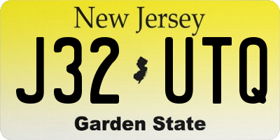 NJ license plate J32UTQ