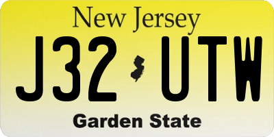 NJ license plate J32UTW