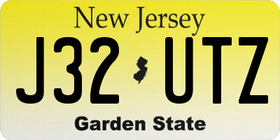 NJ license plate J32UTZ
