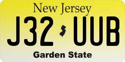 NJ license plate J32UUB