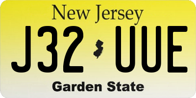 NJ license plate J32UUE