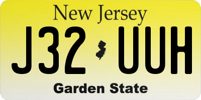 NJ license plate J32UUH