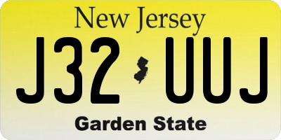 NJ license plate J32UUJ