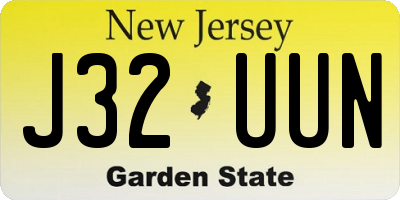 NJ license plate J32UUN