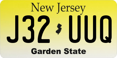 NJ license plate J32UUQ