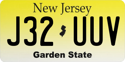 NJ license plate J32UUV