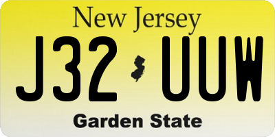 NJ license plate J32UUW