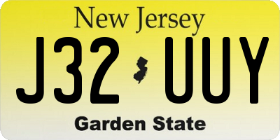NJ license plate J32UUY