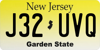 NJ license plate J32UVQ