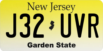 NJ license plate J32UVR