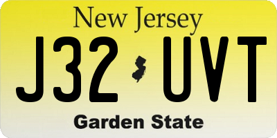 NJ license plate J32UVT