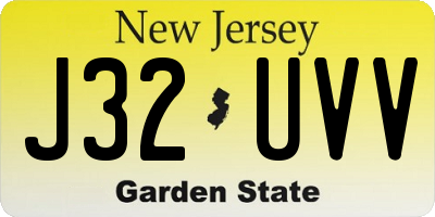 NJ license plate J32UVV