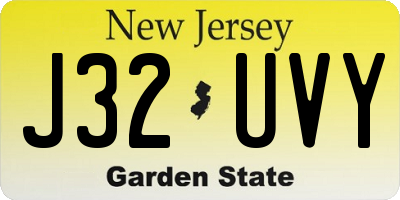 NJ license plate J32UVY