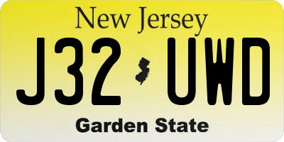 NJ license plate J32UWD