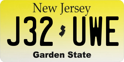 NJ license plate J32UWE