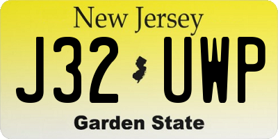 NJ license plate J32UWP
