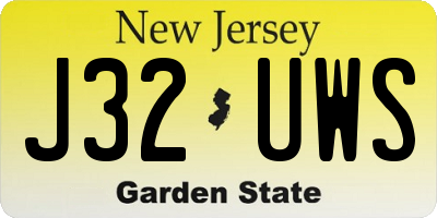 NJ license plate J32UWS