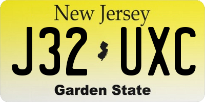 NJ license plate J32UXC