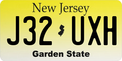 NJ license plate J32UXH