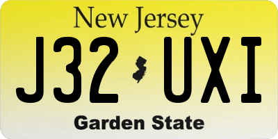 NJ license plate J32UXI