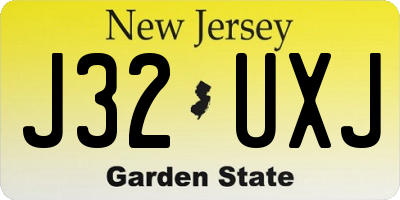 NJ license plate J32UXJ