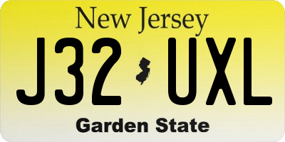 NJ license plate J32UXL