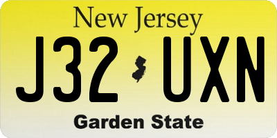 NJ license plate J32UXN