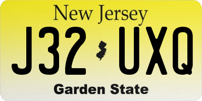 NJ license plate J32UXQ