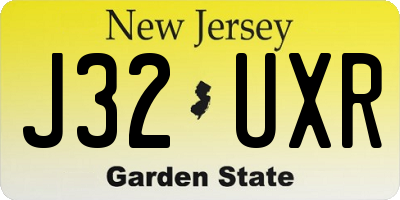 NJ license plate J32UXR