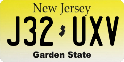 NJ license plate J32UXV