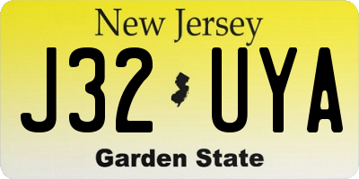 NJ license plate J32UYA