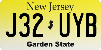 NJ license plate J32UYB