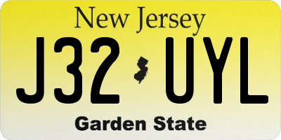 NJ license plate J32UYL