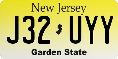 NJ license plate J32UYY