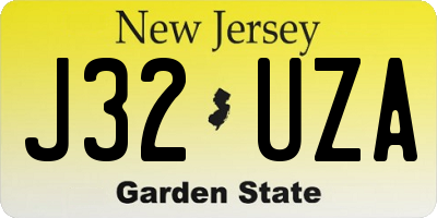 NJ license plate J32UZA