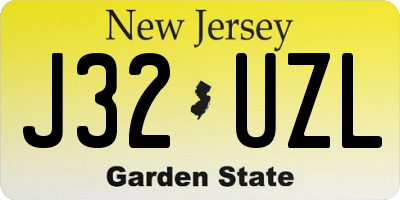 NJ license plate J32UZL