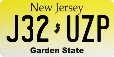 NJ license plate J32UZP