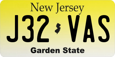 NJ license plate J32VAS
