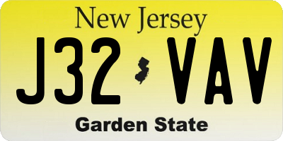 NJ license plate J32VAV