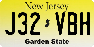 NJ license plate J32VBH