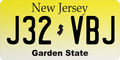 NJ license plate J32VBJ
