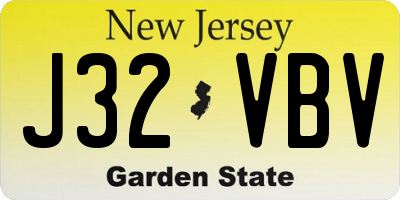 NJ license plate J32VBV