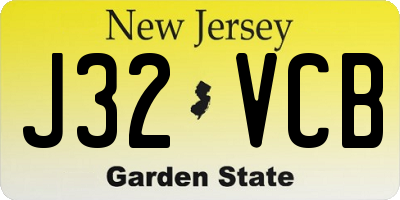 NJ license plate J32VCB